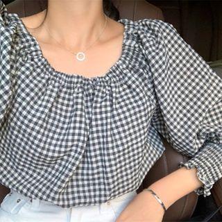 Cold Shoulder 3/4-sleeve Top As Shown In Figure - One Size