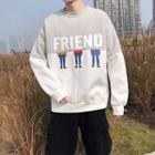 Printed Long-sleeve Fleece-lined Pullover