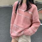 Striped Sweater Sweater - Stripe - Pink - One Size