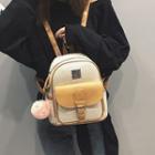 Pom Pom Mini Faux-leather Backpack