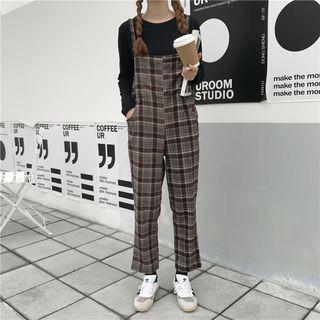 Plaid Jumper Pants / Long-sleeve T-shirt
