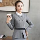 Double-breasted Blazer / Slim-fit Pants / Long-sleeve Blouse / Pencil Skirt