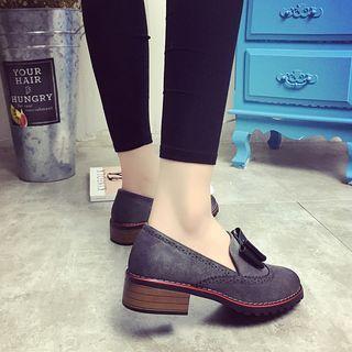 Block Heel Bow Loafers
