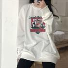 Loose-fit Long-sleeve Printed Sweatshirt White - One Size