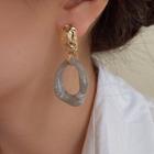 Acrylic Hoop Alloy Dangle Earring 1 Pair - Gold & Liight Gray - One Size