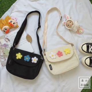 Floral Canvas Messenger Bag
