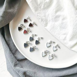 Faux Pearl Resin Triangle Dangle Earring