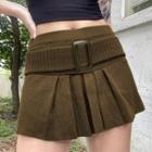 Plain Knit Mini A-line Skirt