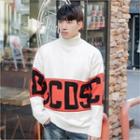 Crew-neck Gradient Waffle-knit Sweater