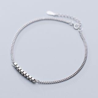 925 Sterling Silver Cube Anklet S925 Silver - As Shown In Figure - One Size