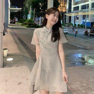 Organza Frog-button A-line Qipao Dress