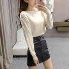 Boatneck Studded Trim Sweater