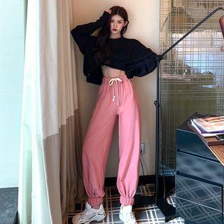Plain Sweatshirt / Harem Sweatpants