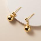 925 Sterling Silver Bead Earring 1 Pair - S925 Silver - Gold - One Size