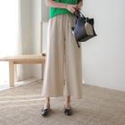 Elasticized-waist Wide-leg Linen Pants
