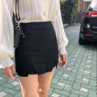 Inner Shorts Slit-hem Miniskirt