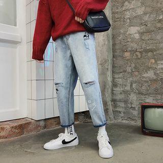 Straight-fit Distressed Jeans
