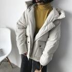 Plain Padded Hooded Zip Jacket