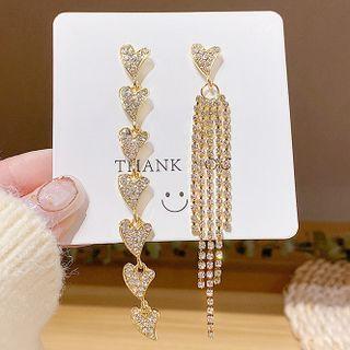 Rhinestone Drop Earring E0278 - 1 Pr - Gold - One Size