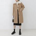 Fleece-collar Buttoned Coat / Long Coat