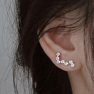925 Sterling Silver Star Earring 1 Pair - 925 Silver - Earrings - Seven Stars - One Size