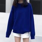 Crew-neck Sweater Blue - One Size