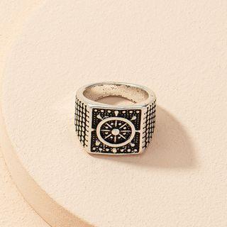 Embossed Steering Wheel Alloy Ring Ring - Silver - No.6