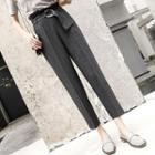 Cropped Tapered Pants With Belt