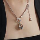 Irregular Pendant Alloy Necklace Silver - One Size