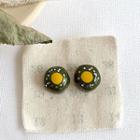 Resin Earring 1 Pair - Green Forest Earring - One Size