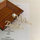 Faux Pearl Lettering Hair Clip / Wave Hair Clip / Set