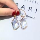 Faux Crystal Dangle Earring 1 Pair - C Shape Geometric Crystal - One Size