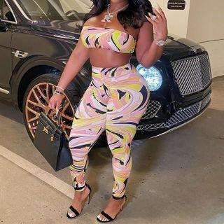 Set: Print Tube Top + Leggings