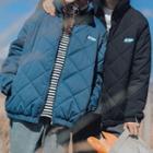 Couple Matching Long-sleeve Rhombus Patterned Padded Jacket