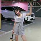 Drawstring-waist Cuff-hem Jumper Shorts