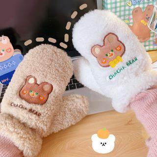 Animal Applique Chenille Mittens
