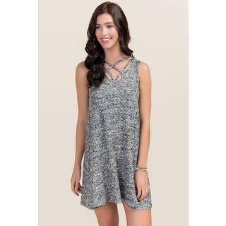 Crisscross Front Melange Tank Dress