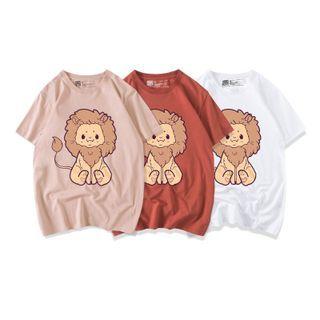 Short-sleeve Lion Print Tee