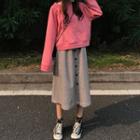 Sweatshirt / Plaid A-line Midi Skirt