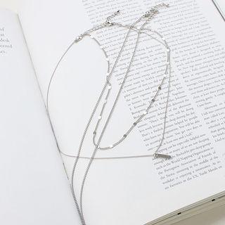 Set Of 2: Metallic Chain Necklace