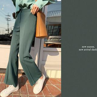 Sleek Straight-cut Dress Pants