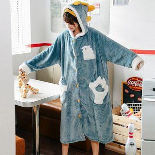 Coral Fleece Hooded Robe