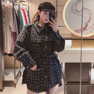 Plaid Multi-pocket Button-up Jacket