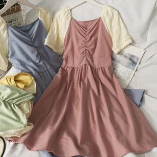 Colorblock Ruched Midi Dress In 6 Colors
