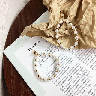 Faux Pearl Waterdrop Statement Earring
