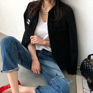 Hook-and-eye Tweed Jacket