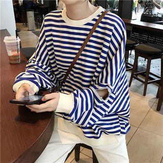 Cut Out Striped Sweatshirt
