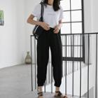 Short-sleeve Lettering T-shirt / Harem Pants
