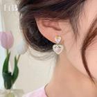 Peach Heart Alloy Dangle Earring 1 Pair - Pink - One Size