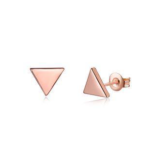 Simple Plated Rose Gold Geometric Triangle Stud Earrings Rose Gold - One Size
